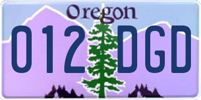 OR license plate 012DGD