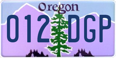 OR license plate 012DGP