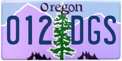 OR license plate 012DGS