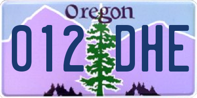 OR license plate 012DHE