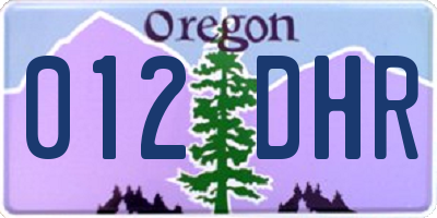 OR license plate 012DHR