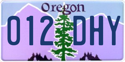 OR license plate 012DHY