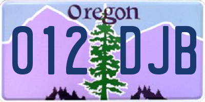 OR license plate 012DJB