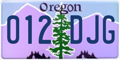 OR license plate 012DJG