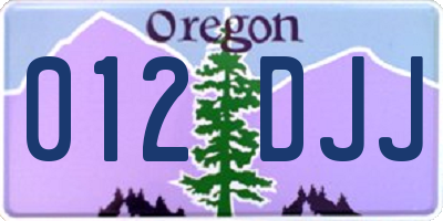 OR license plate 012DJJ