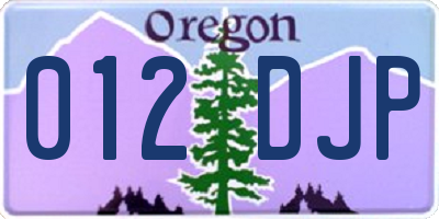 OR license plate 012DJP