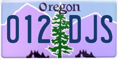 OR license plate 012DJS