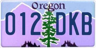 OR license plate 012DKB