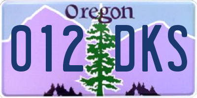 OR license plate 012DKS