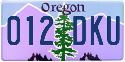 OR license plate 012DKU