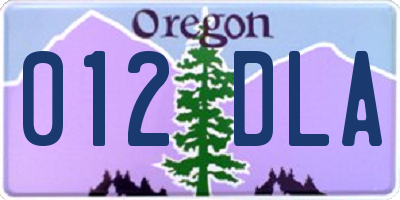 OR license plate 012DLA