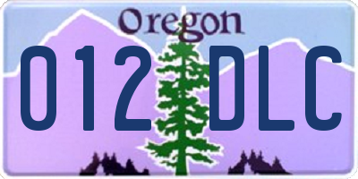 OR license plate 012DLC