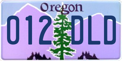 OR license plate 012DLD