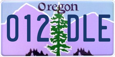 OR license plate 012DLE