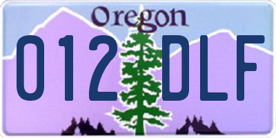 OR license plate 012DLF