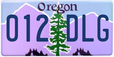 OR license plate 012DLG