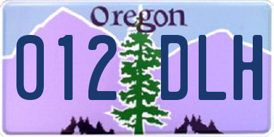 OR license plate 012DLH