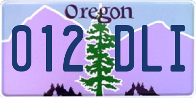 OR license plate 012DLI