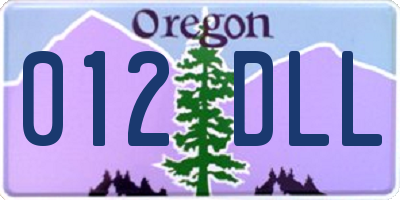 OR license plate 012DLL