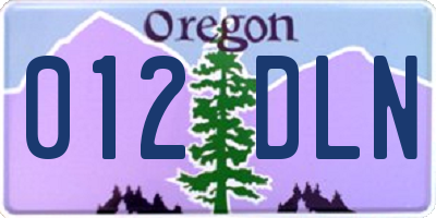 OR license plate 012DLN