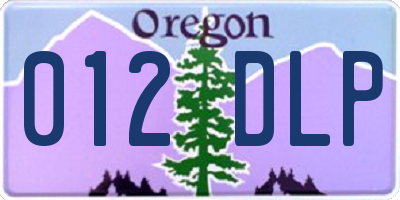OR license plate 012DLP