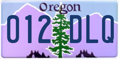 OR license plate 012DLQ