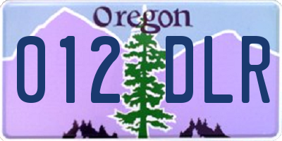 OR license plate 012DLR