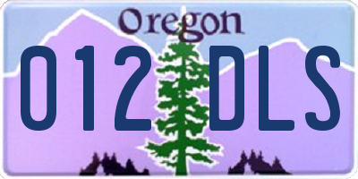 OR license plate 012DLS