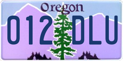 OR license plate 012DLU