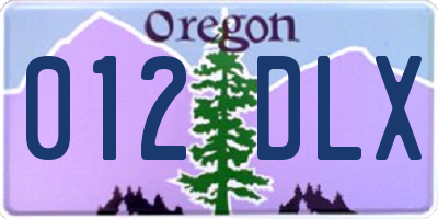 OR license plate 012DLX