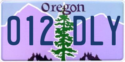 OR license plate 012DLY