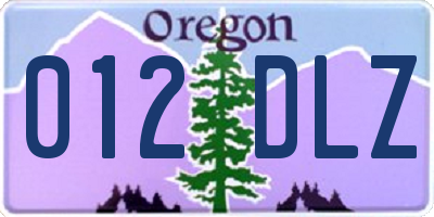 OR license plate 012DLZ