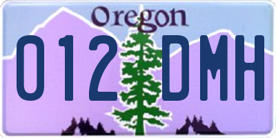 OR license plate 012DMH