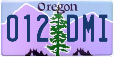 OR license plate 012DMI