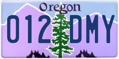 OR license plate 012DMY