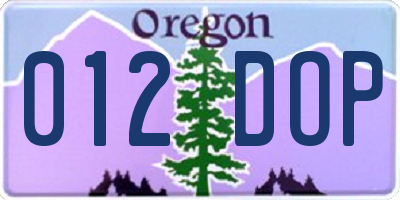 OR license plate 012DOP