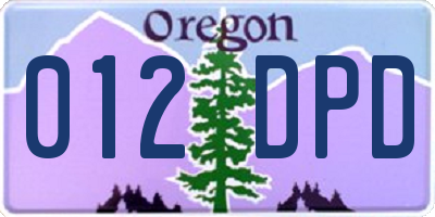 OR license plate 012DPD