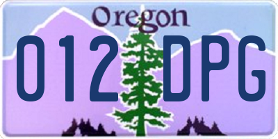 OR license plate 012DPG