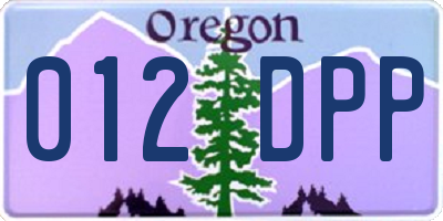 OR license plate 012DPP