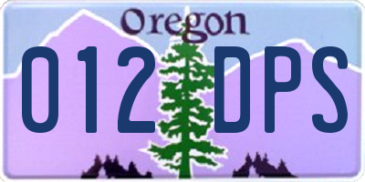 OR license plate 012DPS