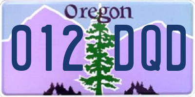 OR license plate 012DQD