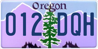 OR license plate 012DQH