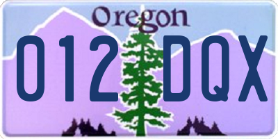 OR license plate 012DQX