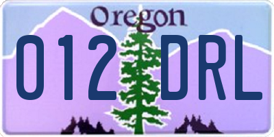 OR license plate 012DRL