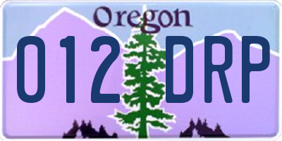 OR license plate 012DRP