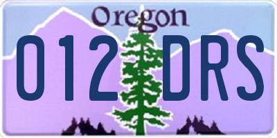 OR license plate 012DRS
