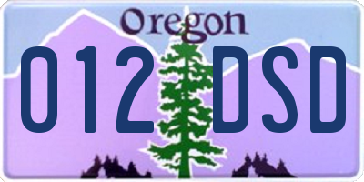 OR license plate 012DSD