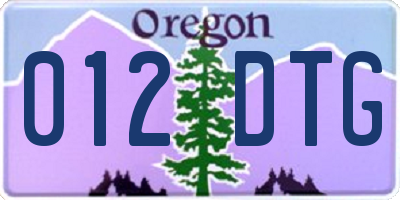 OR license plate 012DTG