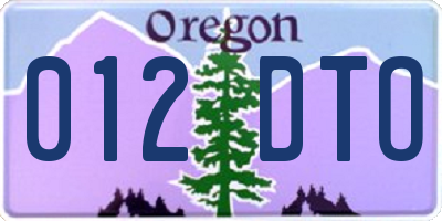 OR license plate 012DTO