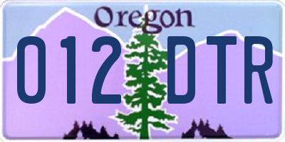 OR license plate 012DTR